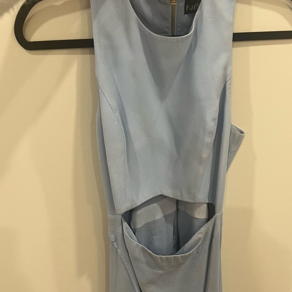 NBD x The Naven Twins Light Blue High Neck Cut Out Dress - Picture 4 of 5